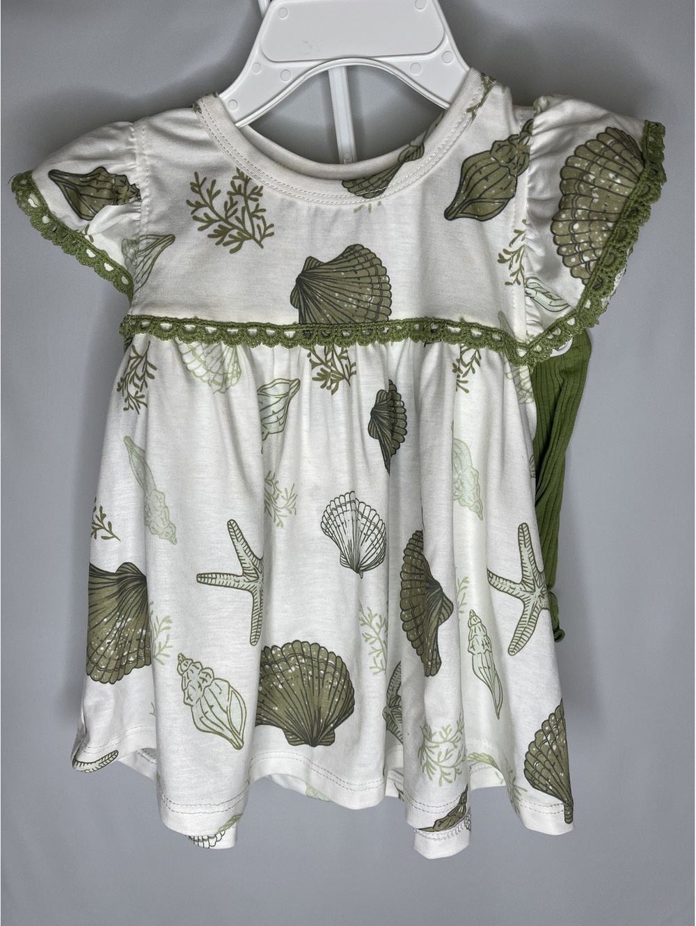 NWT PatPat Baby Girl White/Green 2 Piece Set-Dress Size 18-24M